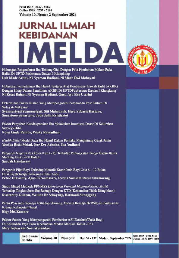 					View Vol. 10 No. 2 (2024): Jurnal Ilmiah Kebidanan Imelda
				