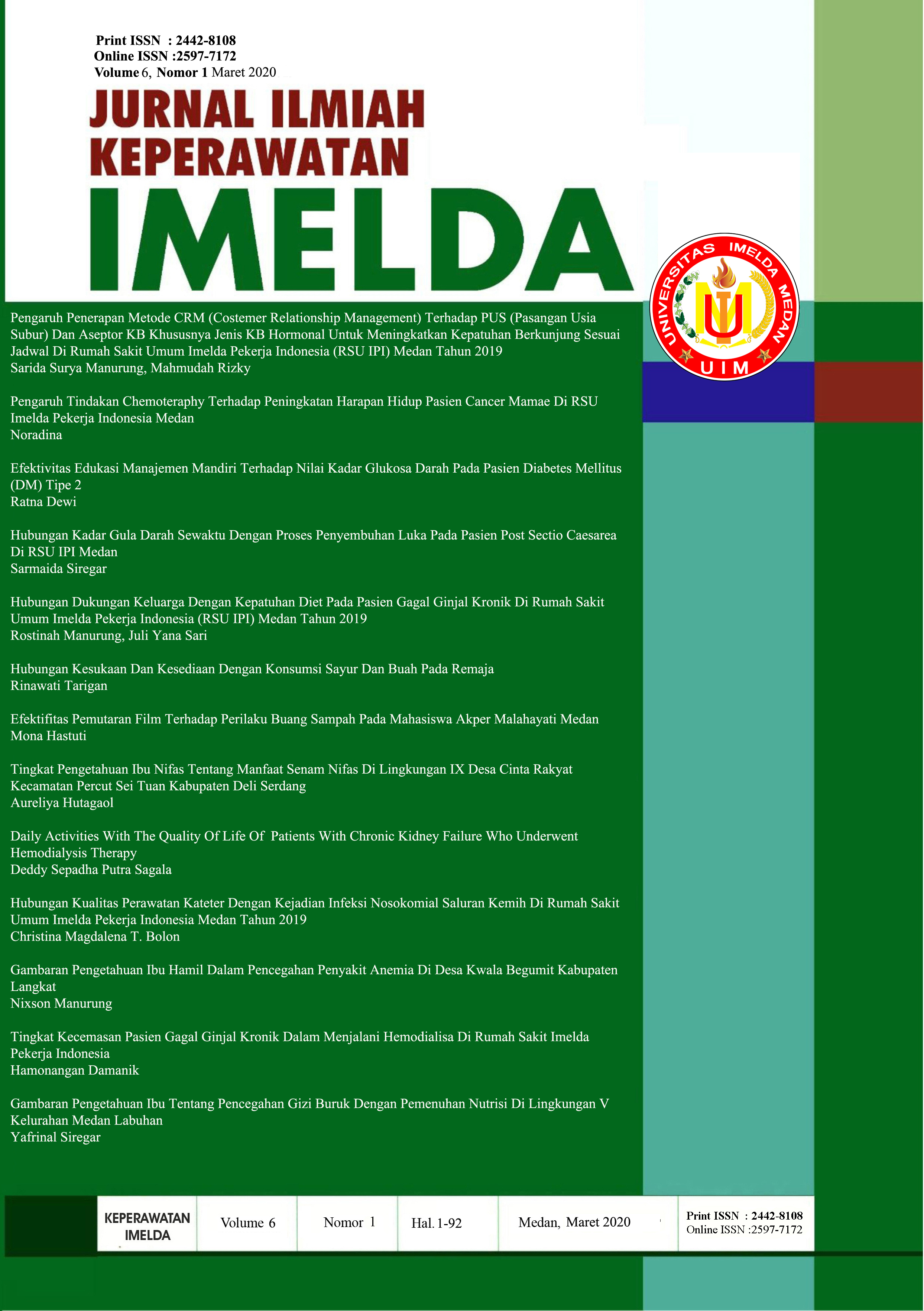 Tingkat Kecemasan Pasien Gagal Ginjal Kronik Dalam Menjalani Hemodialisa Di Rumah Sakit Imelda Pekerja Indonesia Jurnal Ilmiah Keperawatan Imelda